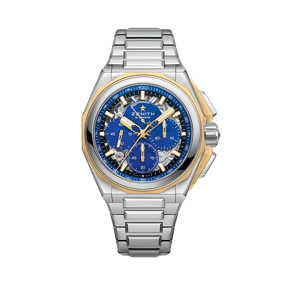 Zenith DEFY Extreme Lapis Lazuli Chronograph 45mm - Blue w/ Yellow Gold Accents on Bracelet and 2 Additional Straps 06.9200.9004/51.I001 45 mm kol saati