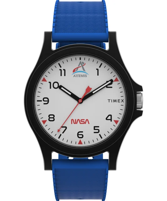 Timex Main Street NASA Artemis 40mm Silicone Strap Watch TW2Y13100 kol saati