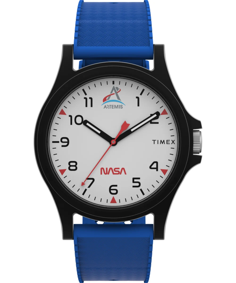 Timex Main Street NASA Artemis 40mm Silicone Strap Watch TW2Y13100 40 mm kol saati