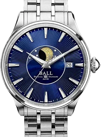 Ball Watch Co. Trainmaster Moon Phase Blue - Bracelet - Ref. NM3082D-SJ-BE NM3082D-SJ-BE/B