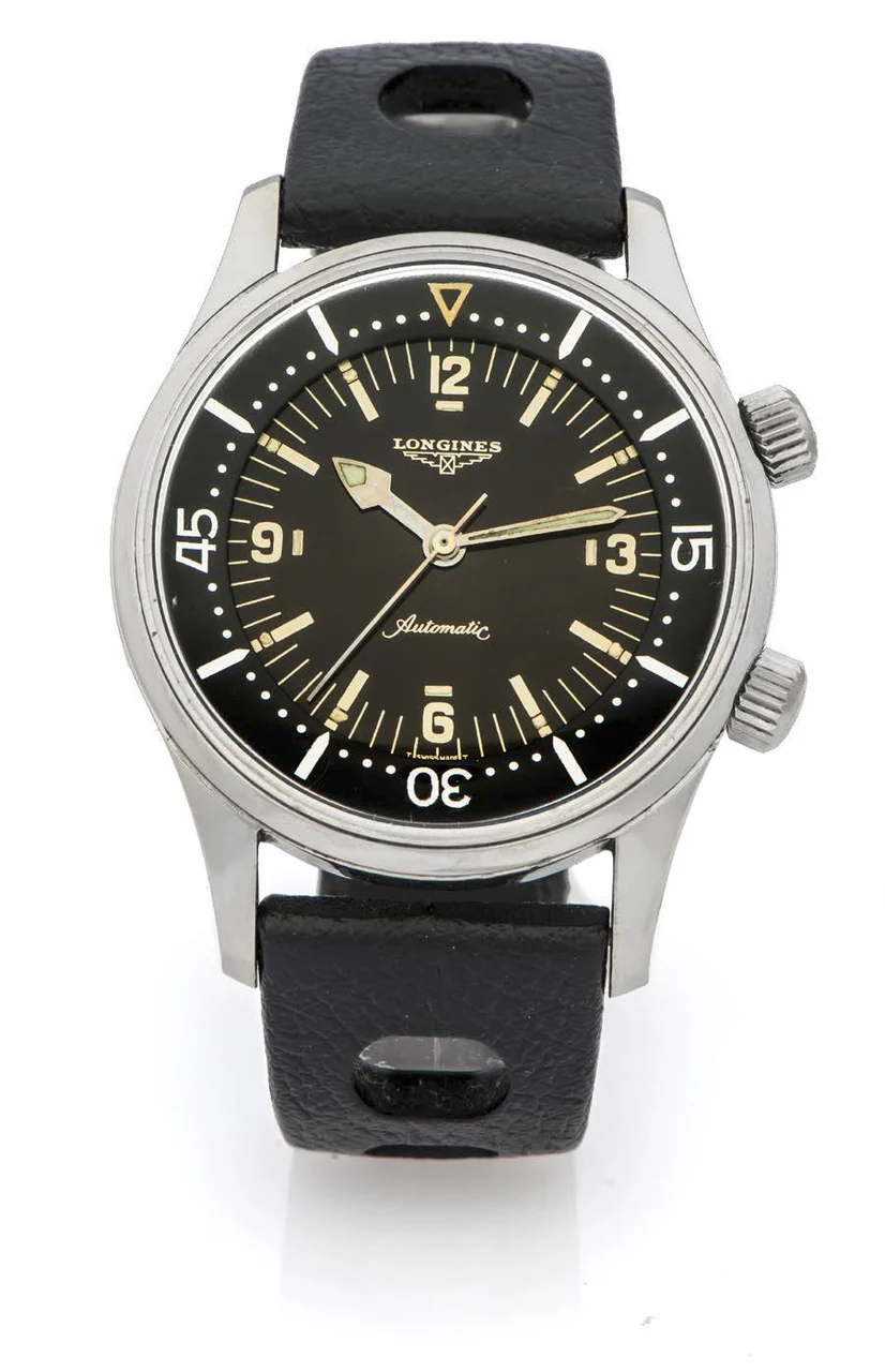 Longines Legend Diver LONGINES LEGEND DIVER REF. 7594-3 DIVER STEEL A fine and very rare self-winding stainless steel diver's wristwatch. kol saati
