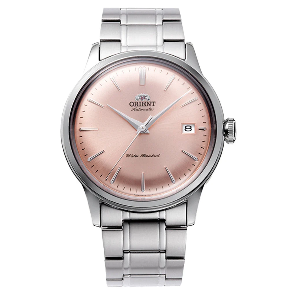 Orient Bambino Version 7 Automatic Pink Dial Watch #RA-AC0M11Y10B 38.4 mm kol saati