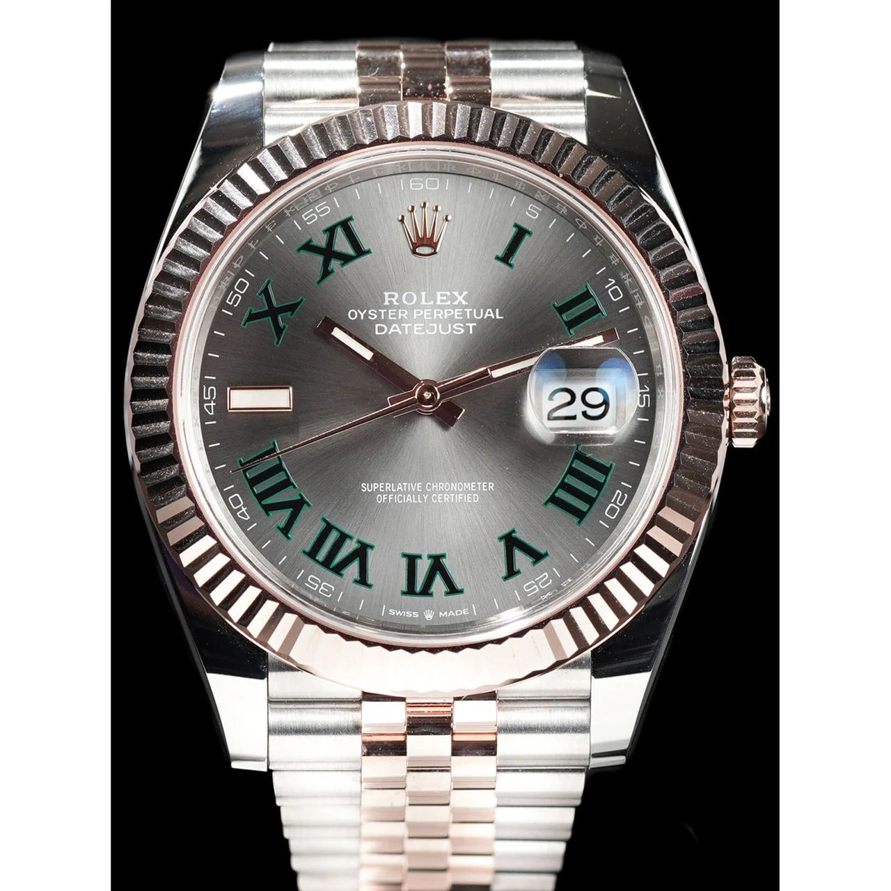 Rolex Datejust Two Tone Wimbledon Dial 41mm 210000084185 41 mm kol saati