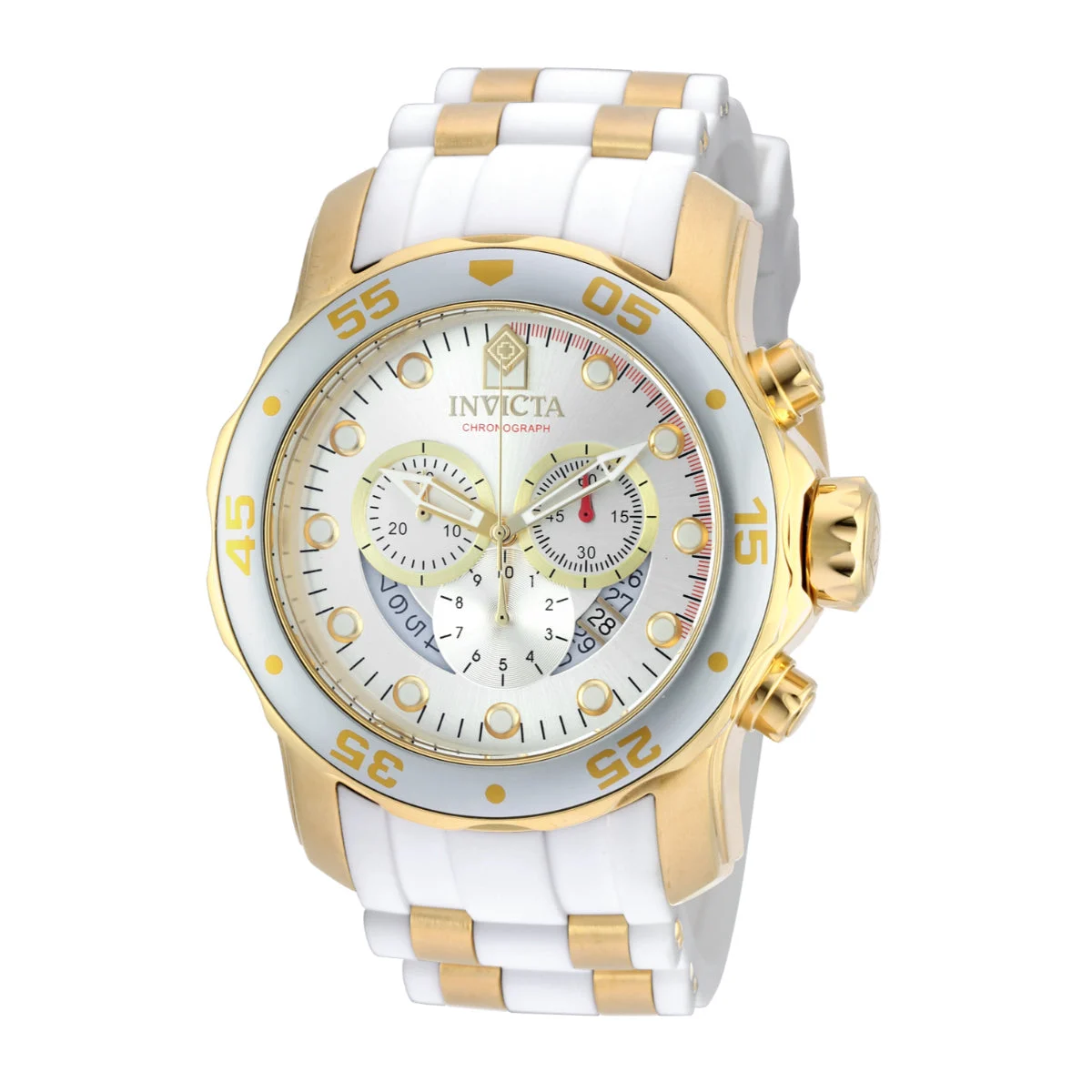 Invicta Pro Diver SCUBA Watch - 48mm. Gold, White (20291) 48 mm kol saati
