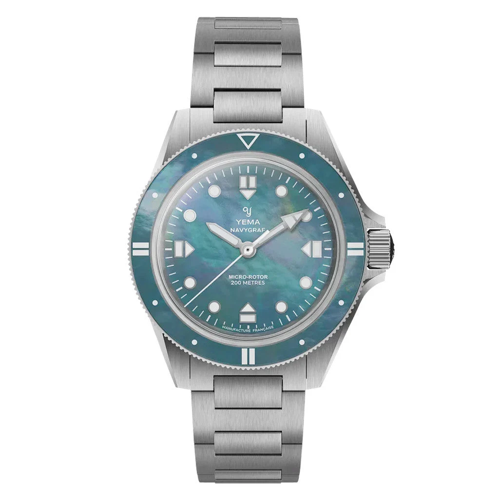 Yema Navygraf Pearl CMM.20 LE on Bracelet # -08 YEMA-08 39 mm kol saati