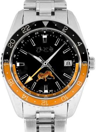 Hitori Meguro GMT TORA Black - Ltd Ed 50pcs MGRGMTTIGERBLK/HT 49 mm kol saati