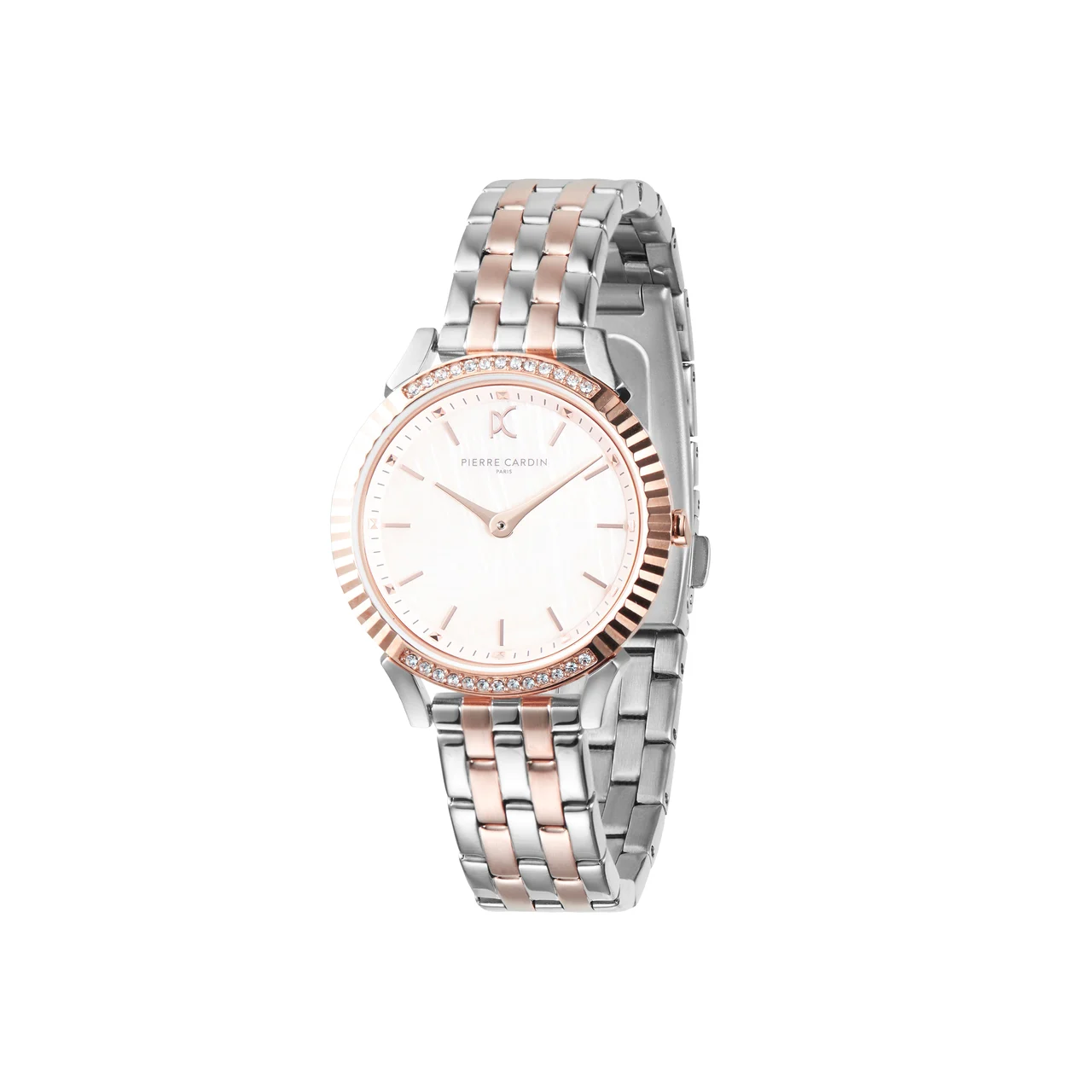 PIGALLE WOMENS Pigalle Simplicity Two Tone Rose Gold and Steel Watch with Crystals and Mother of Pearl Dial look CPI.2582 32 mm kol saati