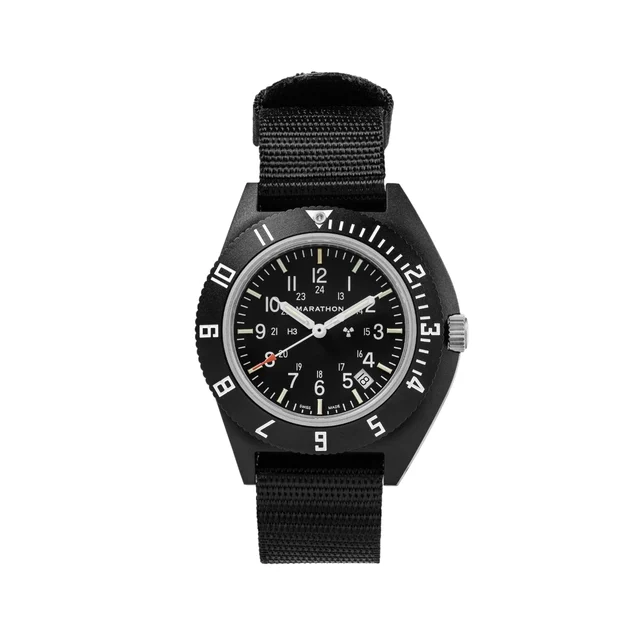 Marathon Standard-Issue Tritium Pilot's Quartz Type II NAV-D 41mm - Black on Fabric Strap