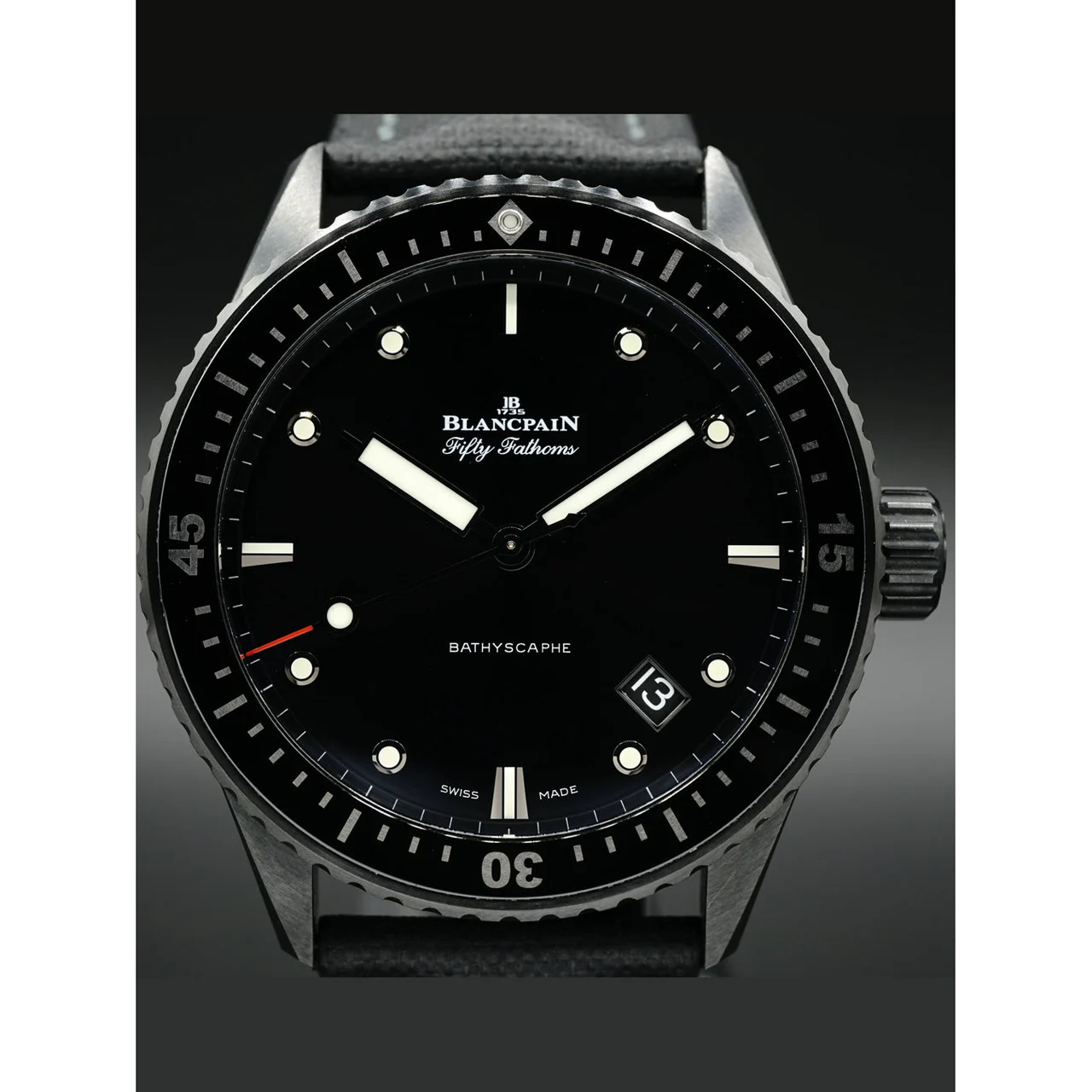 Blancpain Fifty Fathoms Bathyscaphe Ceramic and Liquid Metal 5000-0130-B52A 210000018726 43 mm kol saati