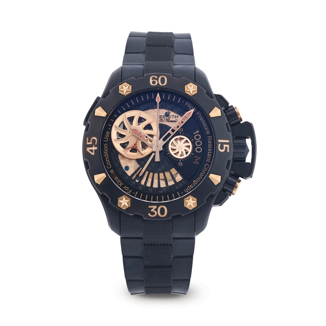 Zenith ZENITH, REF. 96.0528.4021/21, DEFY XTREME EL PRIMERO, HIGH PRESSURE RESISTANT CHRONOGRAPH, TITANIUM, GOLD AND PVD kol saati