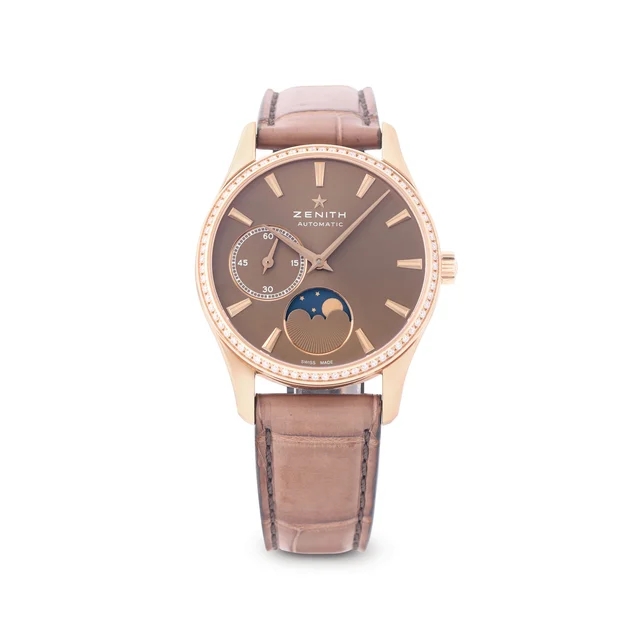 Zenith ZENITH, REF. 22.2310.692/75.C709, ELITE ULTRA THIN, MOONPHASE, 18K PINK GOLD AND DI