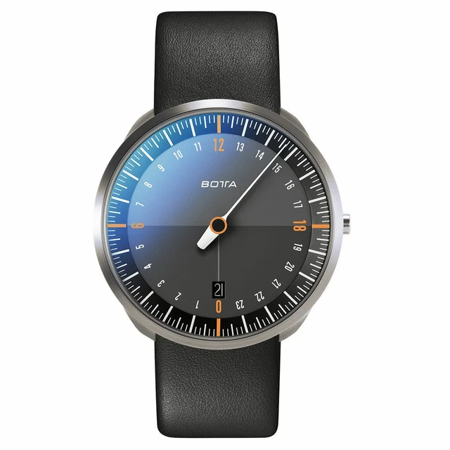 Botta UNO 24 one hand 24-hour Swiss quartz watch with 40mm titanium case #429010 kol saati
