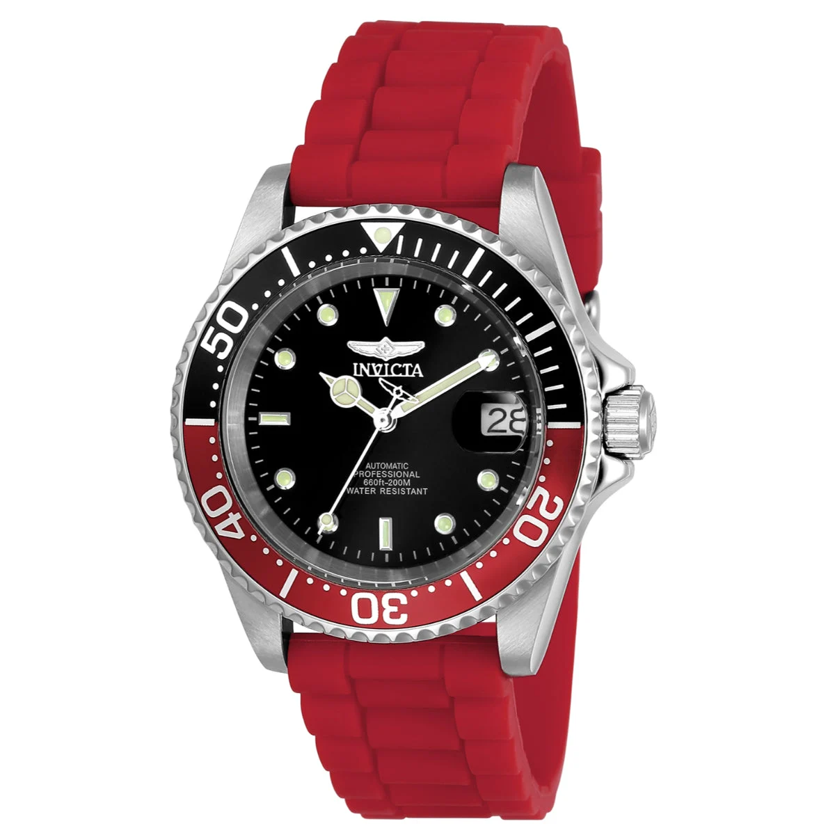 Invicta Pro Diver Automatic Watch - 40mm, Red (23680) 40 mm kol saati