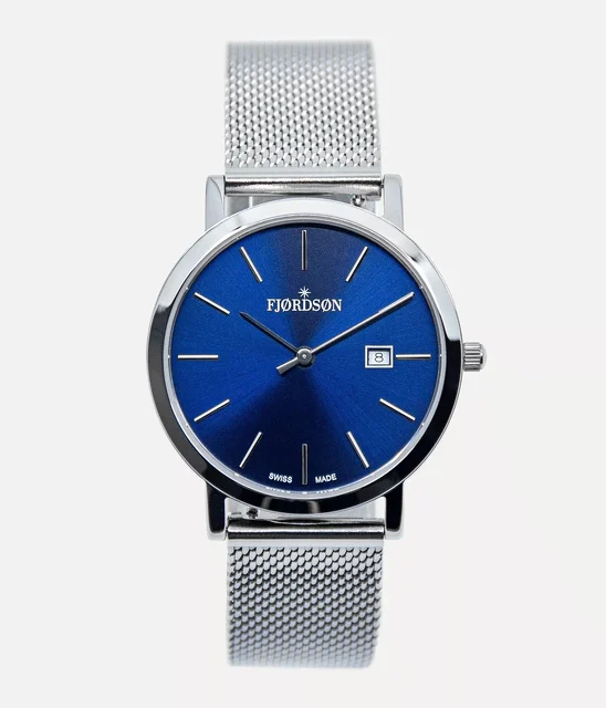 Fjordson Blue Dial With Metal Mesh Strap - Watch #9132 | Blue Dial With Metal Mesh Strap -