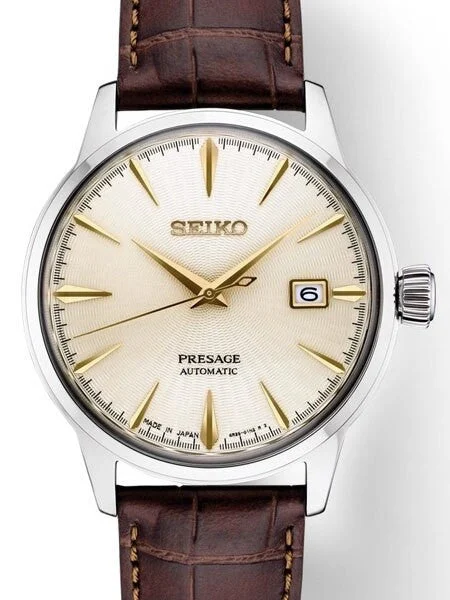 Seiko Presage Automatic Dress Watch with Champagne dial, 40.5mm Case #SRPC99 40.5 mm kol saati