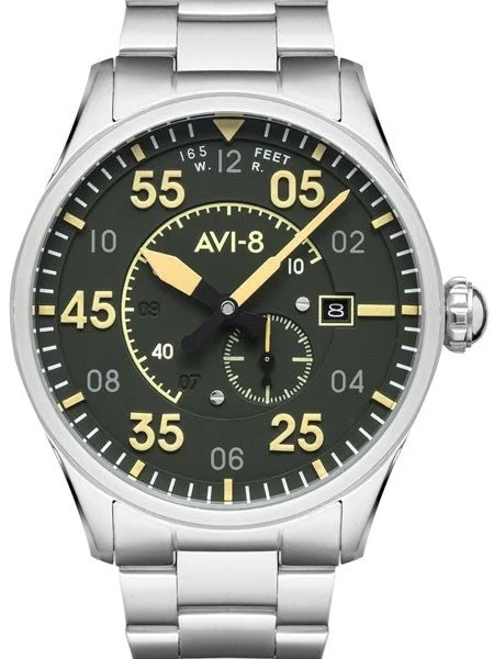 AVI-8 Spitfire Type 300 Edition, 21-Jewel Automatic Pilot Watch, AR Sapphire Crystal #AV-4073-22 42 mm kol saati