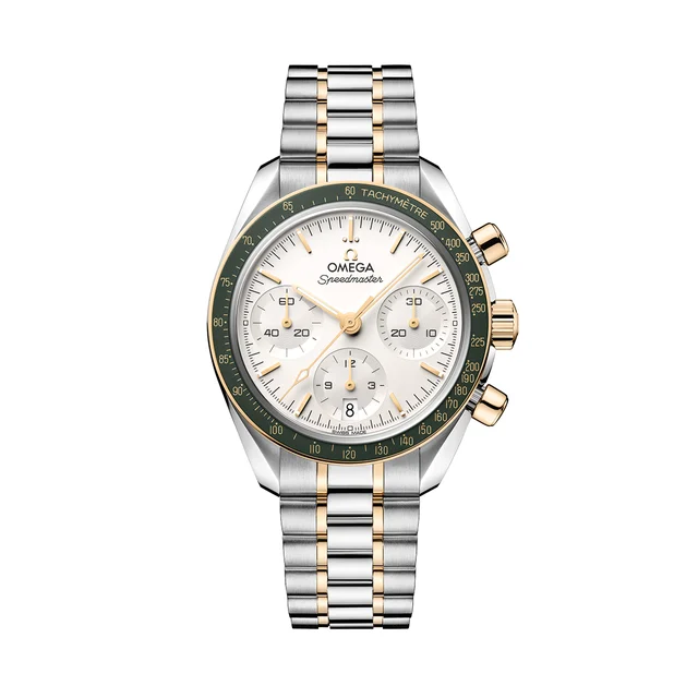 OMEGA Speedmaster Chronograph Two-Tone 18K Moonshine™ Gold and Steel 38mm - Opaline Silver