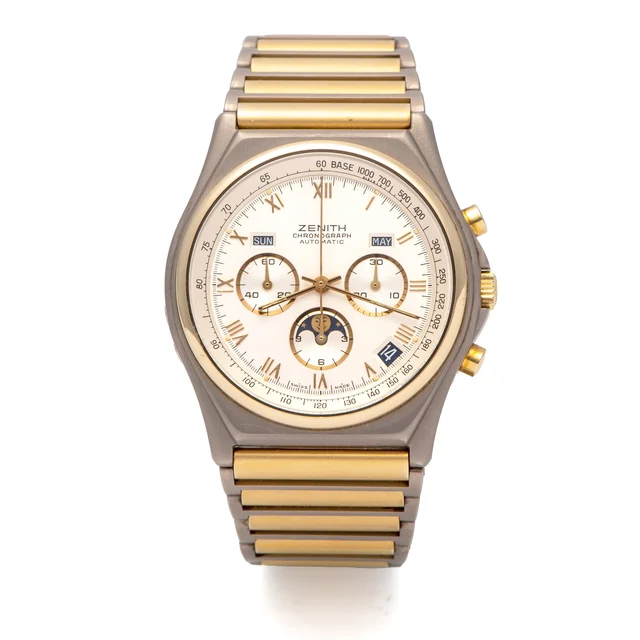Zenith ZENITH, REF. 92.0100.418, PORT ROYAL, EL PRIMERO, TITANIUM AND GOLD kol saati