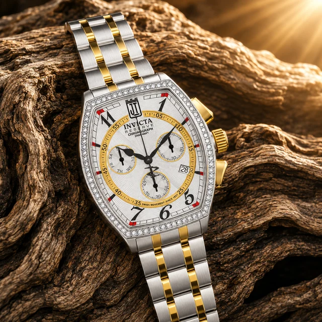Invicta Elyx 1.2 CT LG Diamond Watch - 43mm, Gold, Steel (51303) kol saati