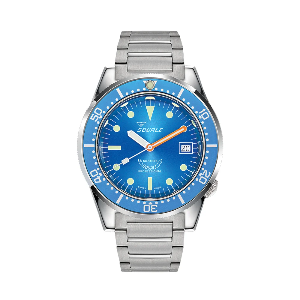 Squale Ocean 42mm - Blue on Brushed Bracelet 1521OCN.SQ20B 42 mm kol saati