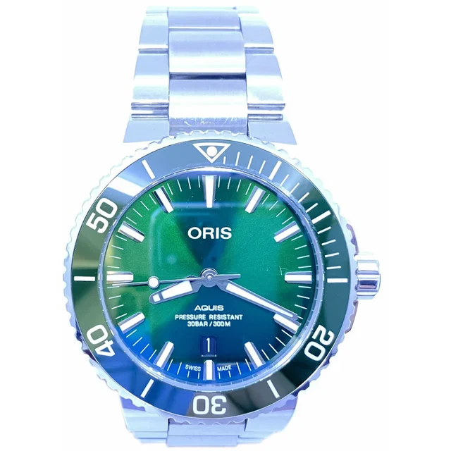 Oris Aquis Date Green Dial on Bracelet 01 733 7730 4157-07 8 24 05PEB 210000011598 kol saa