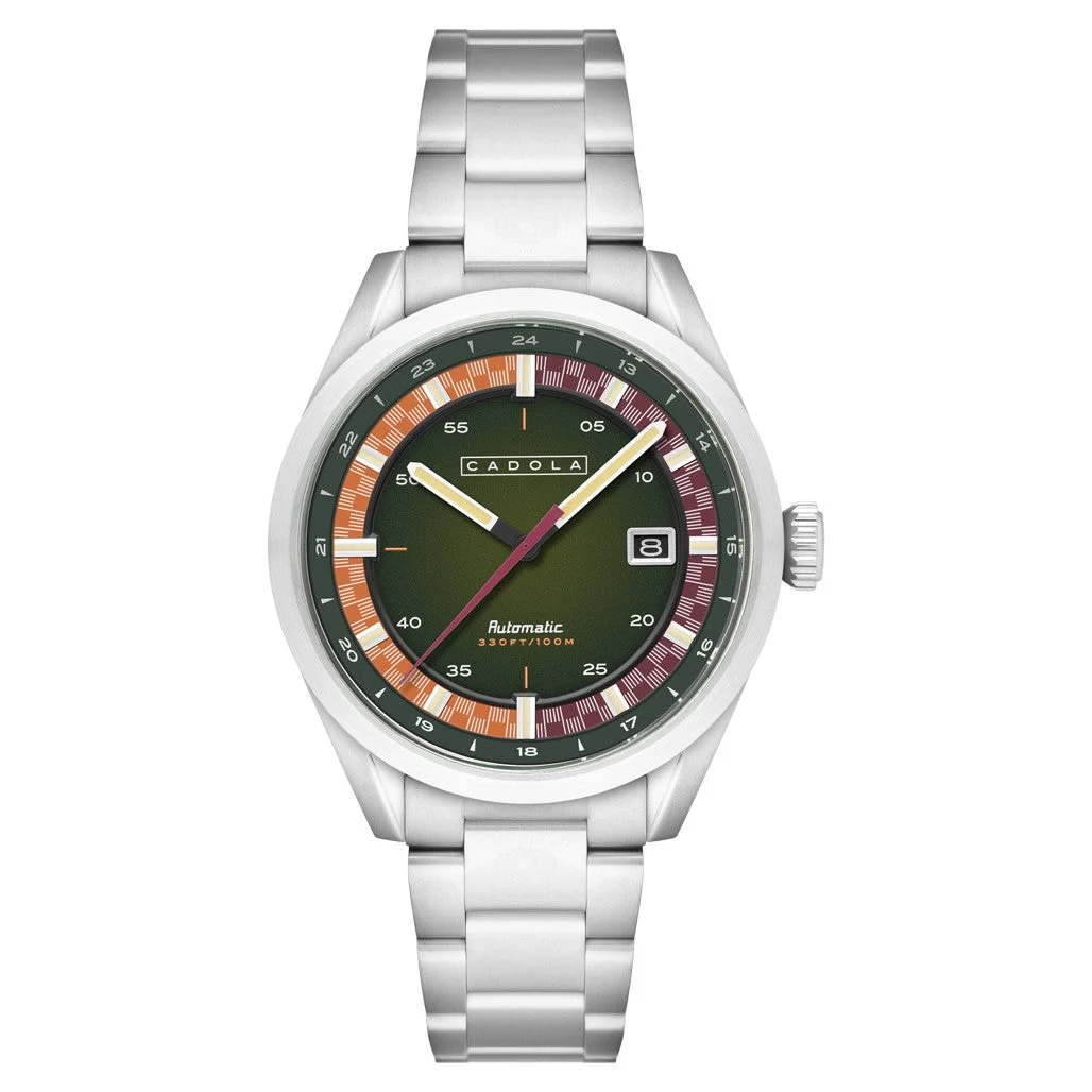 Cadola Paddock Automatic Watch with Pine Green Dial #CD-1037-44 43 mm kol saati