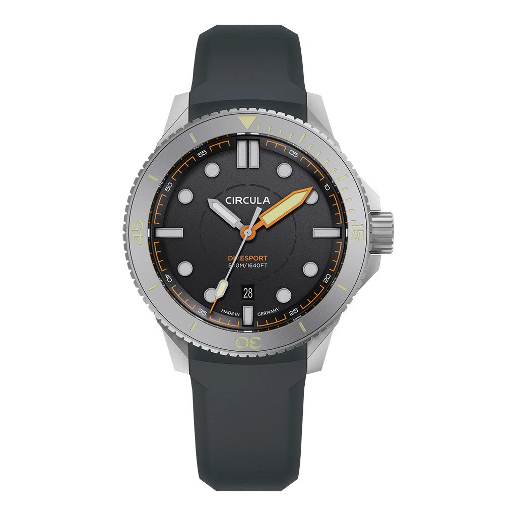 Circula DiveSport Titanium Automatic Dive Watch with Black Dial #DE-TR-ST kol saati