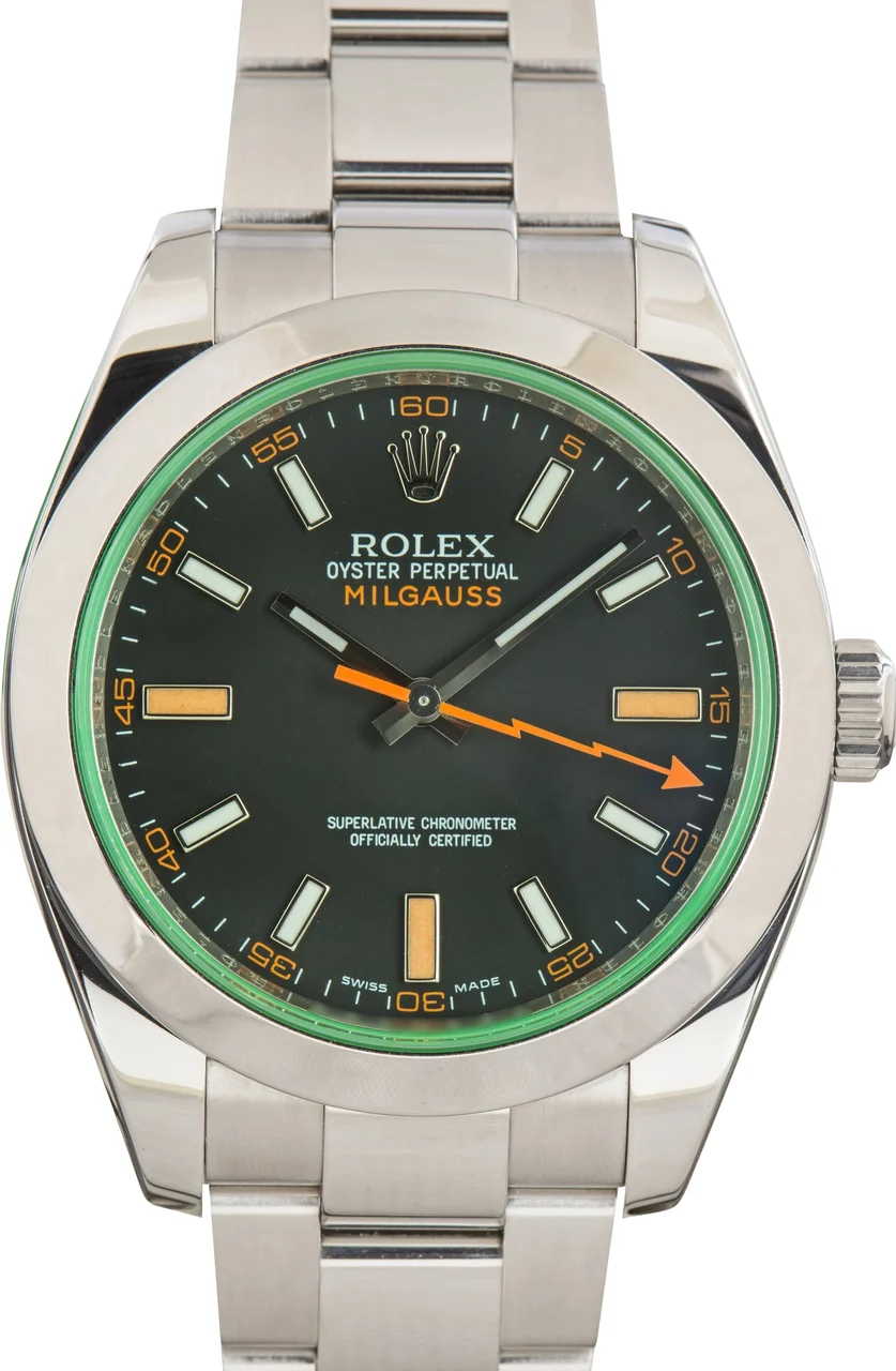 Rolex ROLEX REF. 116400V GREEN MILGAUSS STEEL 40 mm kol saati