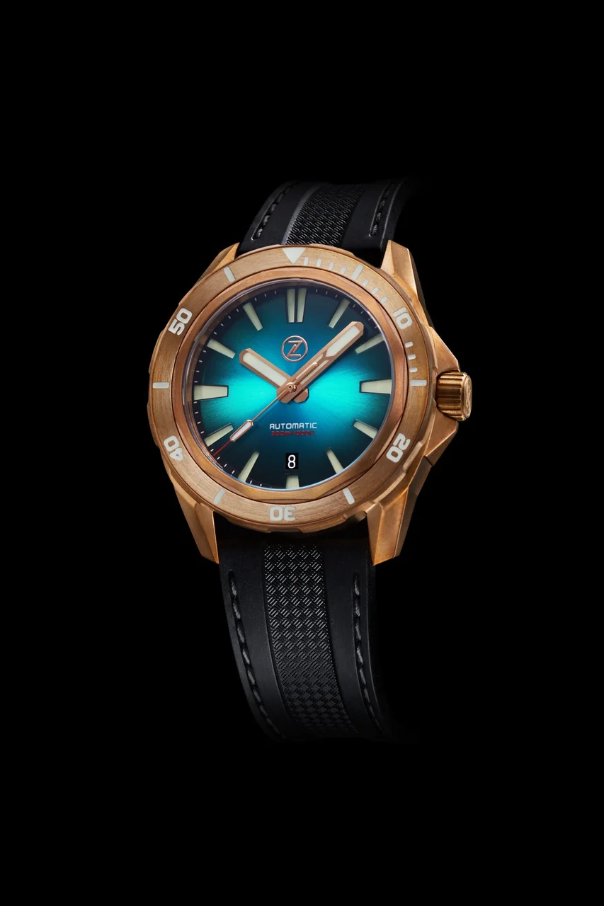 Zelos Swordfish Bronze 300m Diver ETA 2892 'Teal' 22 mm kol saati