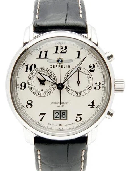 Graf Zeppelin Chronograph, Big Date Watch with 12-hr Totalizer #7684-5 kol saati