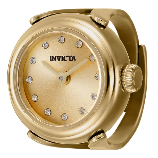 Invicta Angel Lumalink Ring Watch - 17.5mm, Gold (44483) kol saati