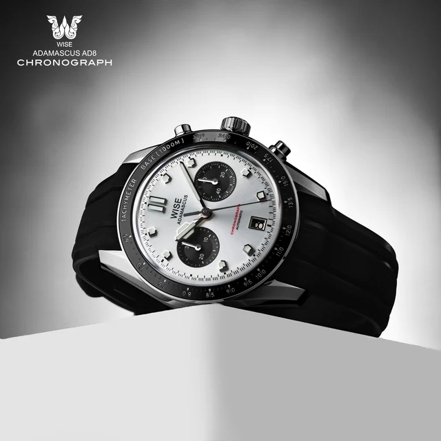 WISE ADAMASCUS AD8 Chronograph White-Black kol saati