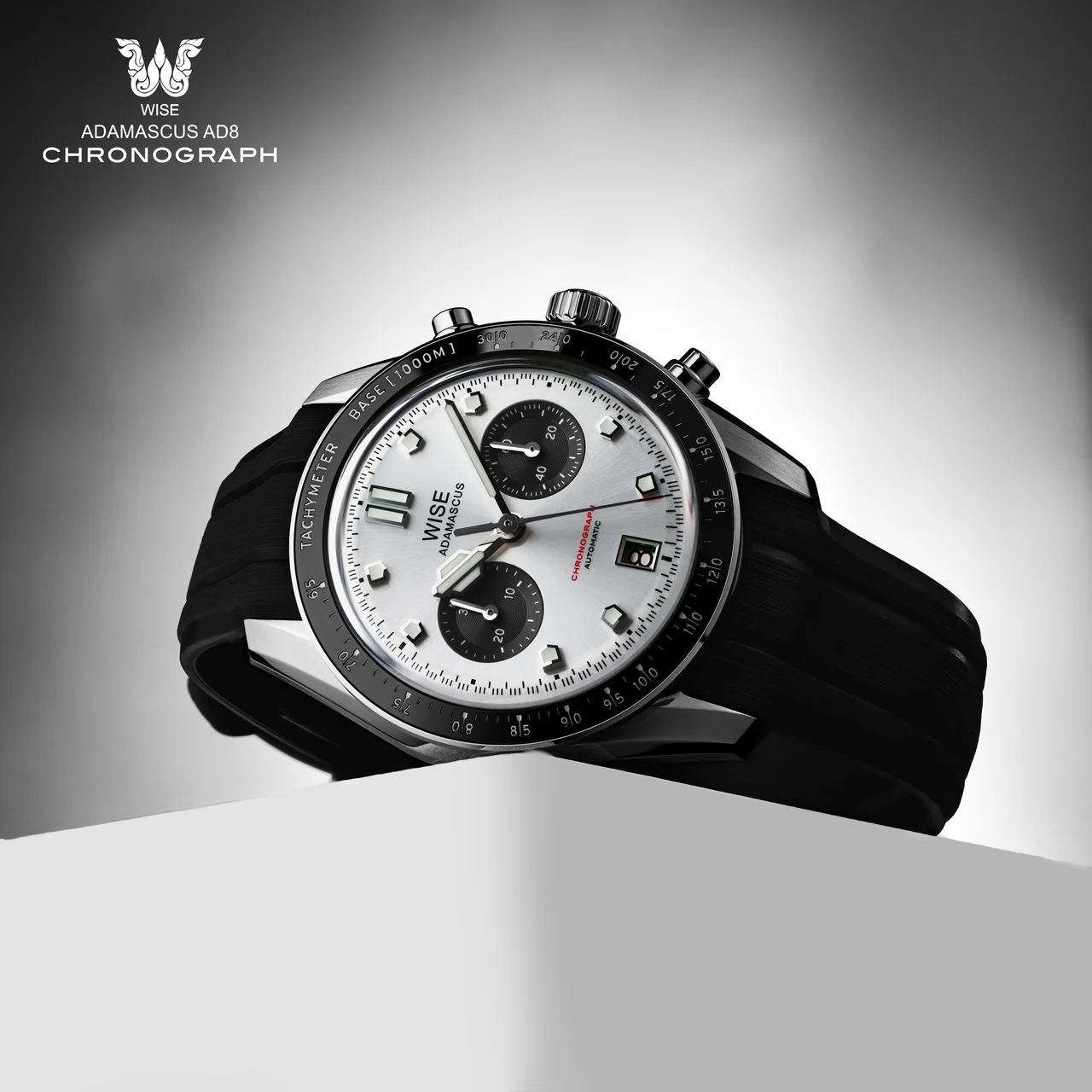 WISE ADAMASCUS AD8 Chronograph White-Black 40 mm kol saati