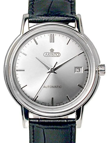 Aristo Classic Silver PFORZHEIM Classic Swiss Automatic Dress Watch 4H142 kol saati