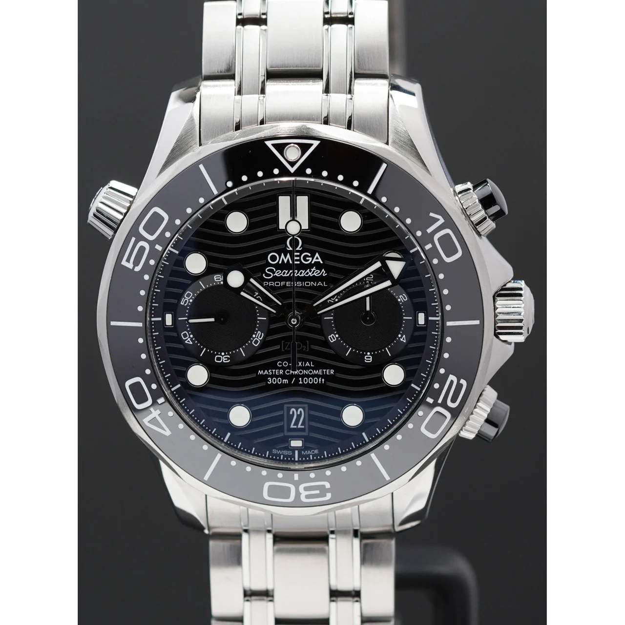 OMEGA Seamaster Diver 300 Chronograph Black Dial 210009N30939 kol saati