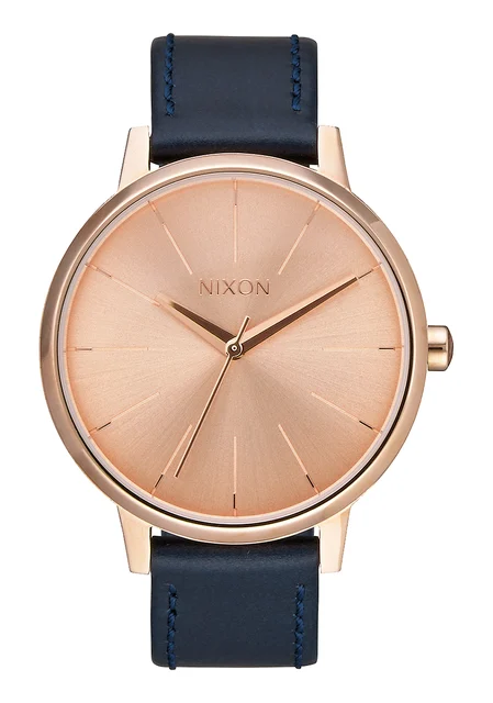 Nixon US Kensington Leather - Rose Gold / Navy A108-2160-00 kol saati