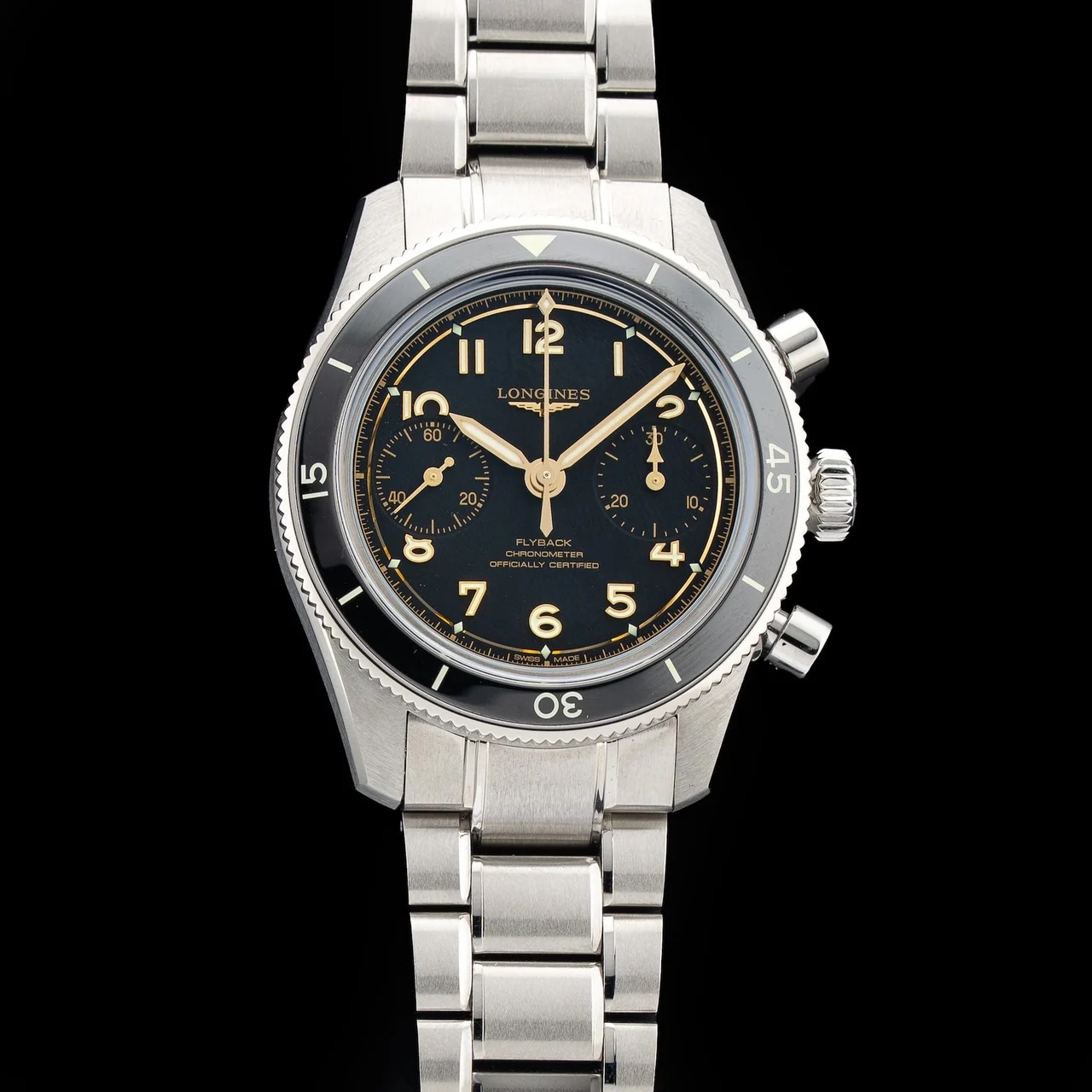 Longines Spirt Pilot Flyback L3.721.4.53.6 210009N36687 39 mm kol saati