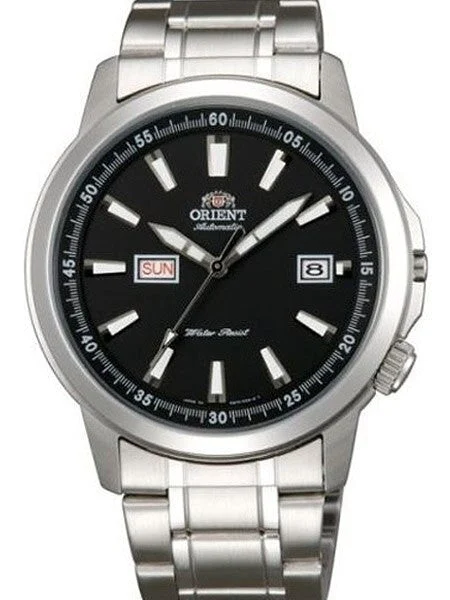 Orient Stingray Day and Date Automatic Watch with Black Dial #EM7K004B kol saati