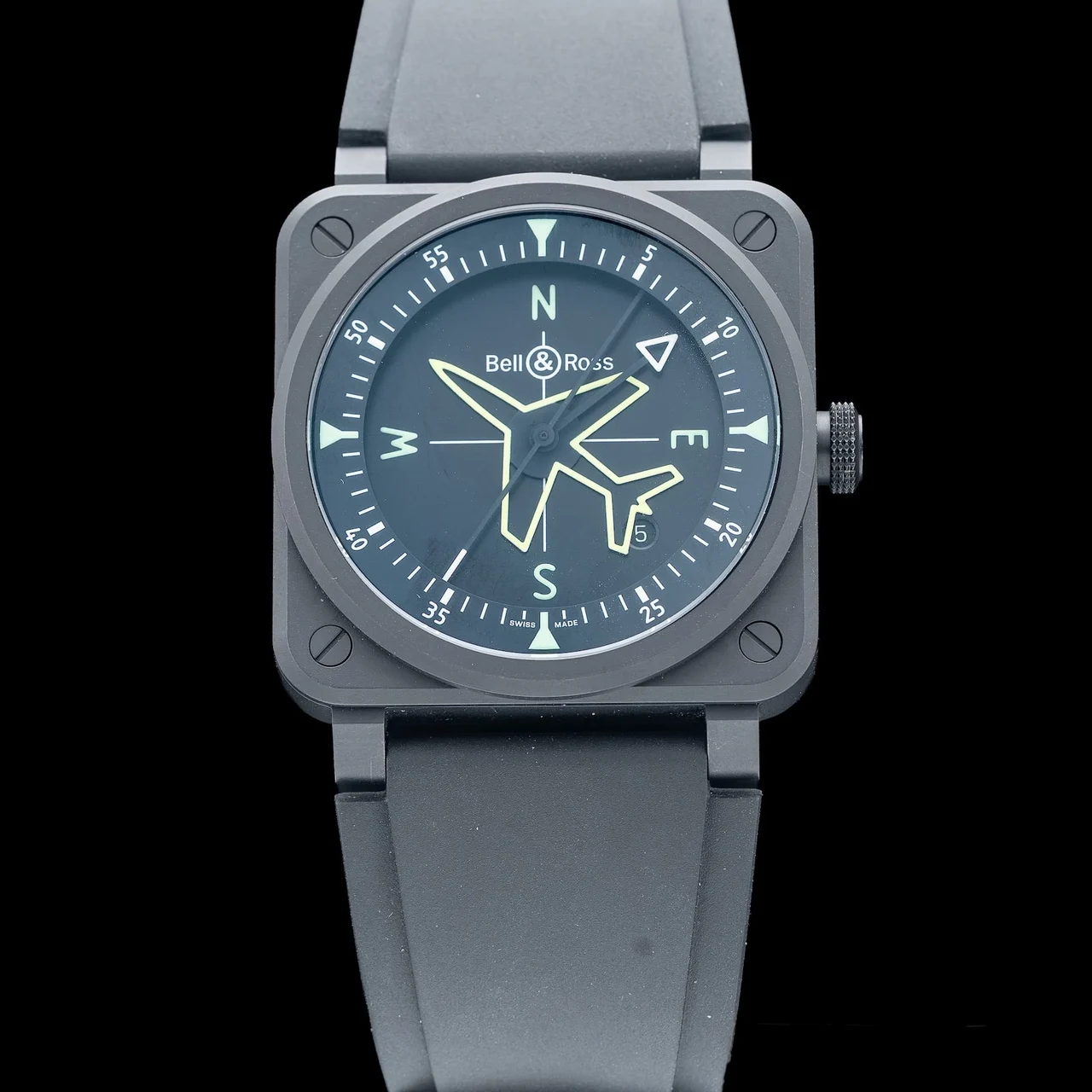 Bell & Ross Gyrocompass BR03A-CPS-CE/SRB 210009N41307 41 mm kol saati
