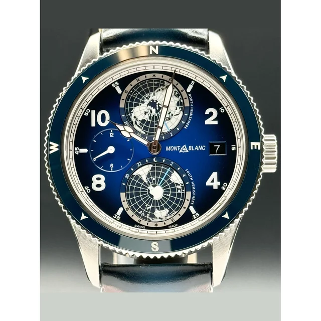 Montblanc Geosphere 1858 Stainless Steel Blue 210000079549 kol saati