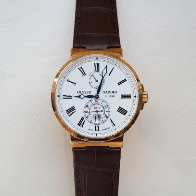 Ulysse Nardin Maxi Marine Rose Gold 43mm 266-67 Pre-Owned Ulysse Nardin Maxi Marine Rose G