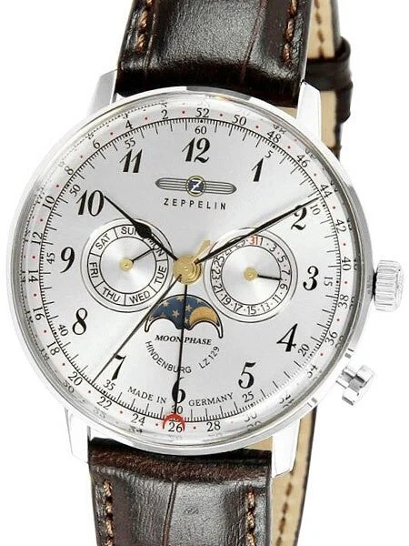 Graf Zeppelin Scratch and Dent - Hindenburg Swiss Quartz Moonphase Calendar Watch #7036-1