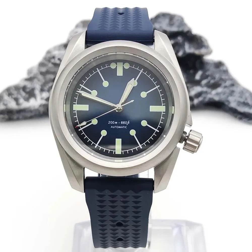 Tandorio Pilot TD145F 40mm Brushed Case Raw Skx Sapphire NH35 5Bar Luminous round thick edge 1005008313254871-1 40 mm kol saati