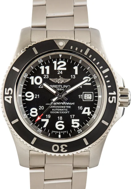 Breitling Black Dial Superocean II 44 ref A17392 A17392D7/BD68 kol saati