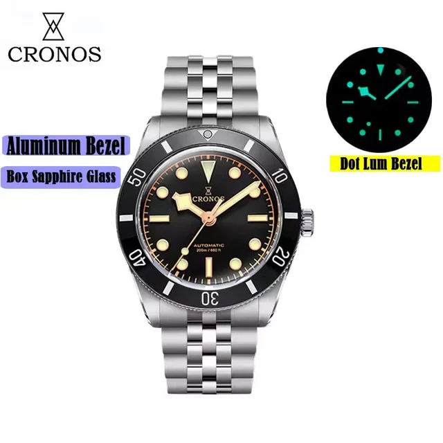 Cronos Watch Store Cronos New 39mm BB54 Vintage Diver PT5004/ Miyota9015 Automatic Watches