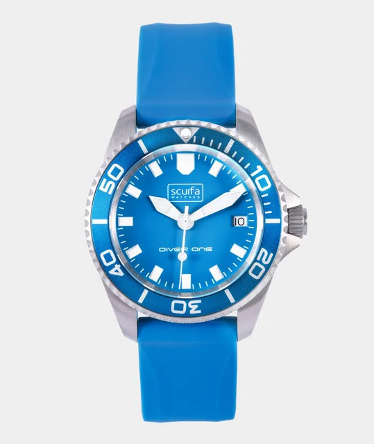 Scurfawatches D1-500-TITANIUM-LIGHT-BLUE kol saati