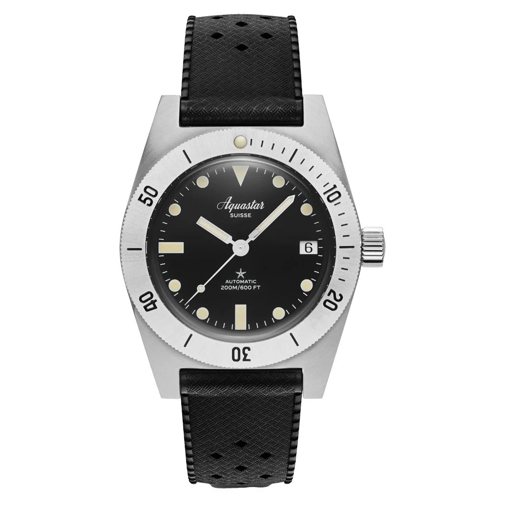 Aquastar Model 60 Re-Edition Dive Watch Combo Package #AS-835778 37 mm kol saati