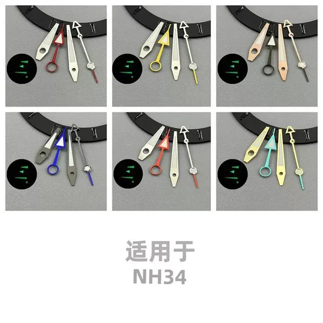 Tandorio GMT Hands For TMI NH34 movement four-pin green luminous 5052880352655 kol saati