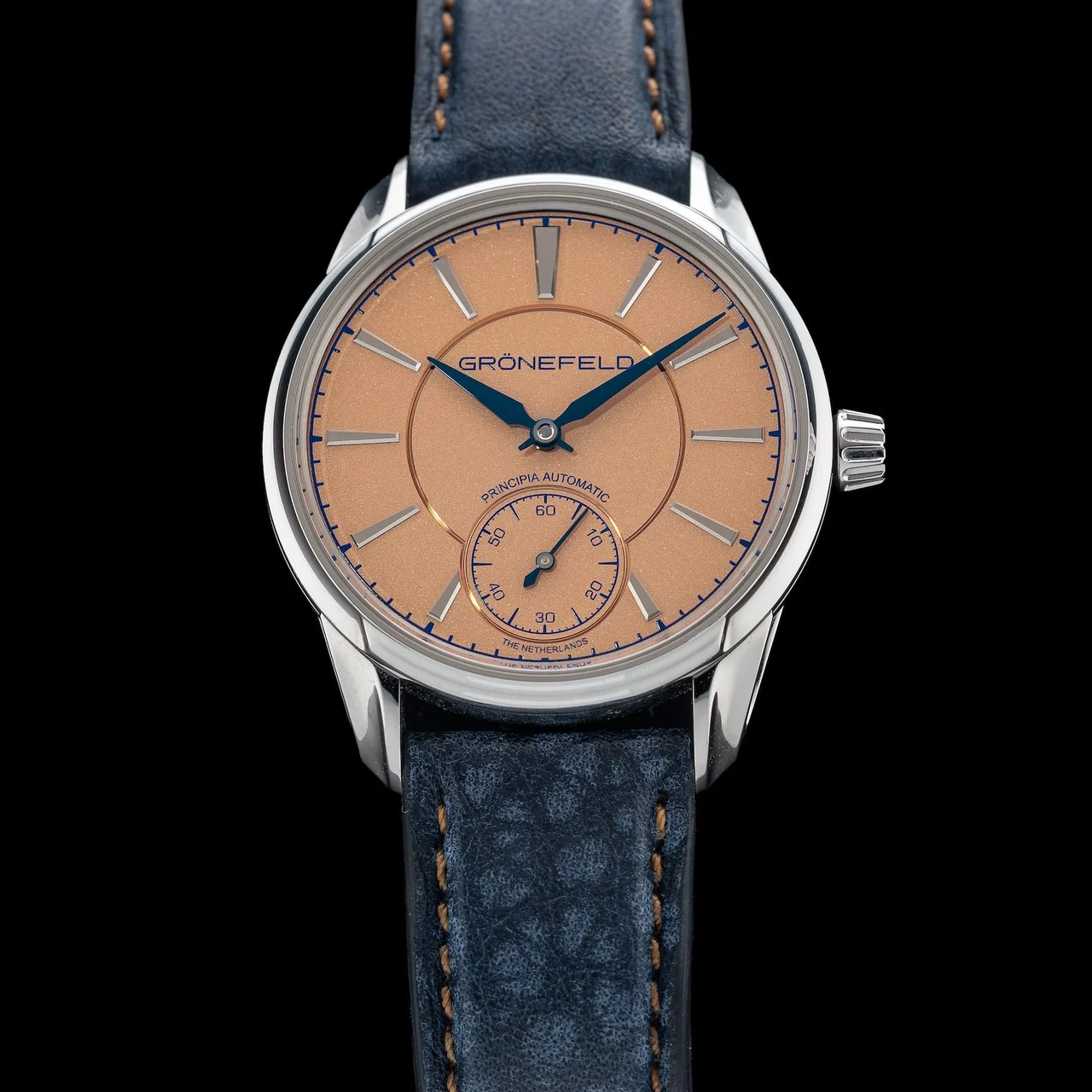 Gr√∂nefeld Grönefeld 1941 Principia Automatic Stainless Steel Salmon Dial 41126 210000070107 39.5 mm kol saati