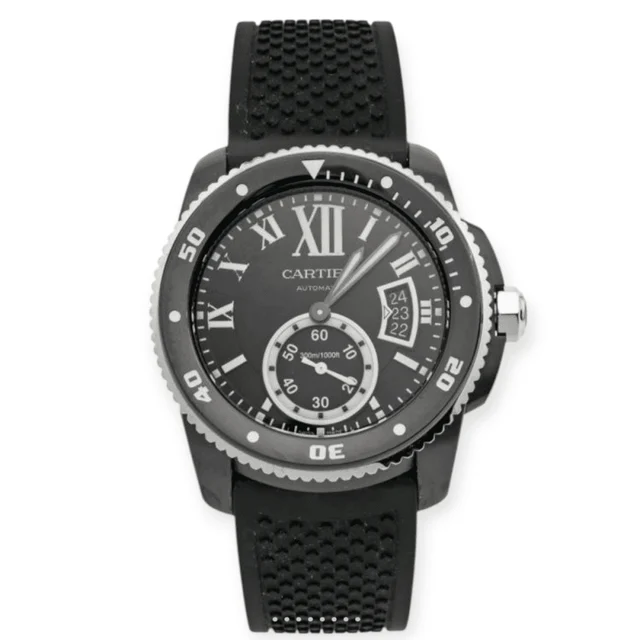 Cartier Calibre Diver 42mm PVD Steel Black Dial Ru Pre-Owned Cartier Calibre Diver 42mm PV